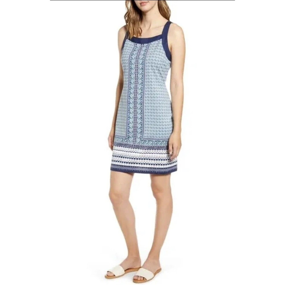 TOMMY BAHAMA Sz S Cotton Shift Tank Dress Geo Mesa Short/Above Knee Sleeveless